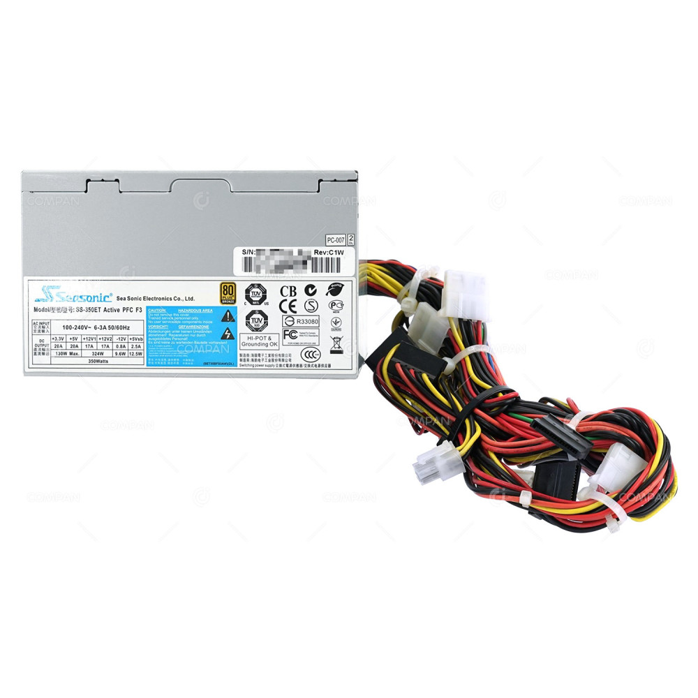 SS-350ET SEASONIC 350W POWER SUPPLY  80 PLUS BRONZE ACTIVE PFC F3